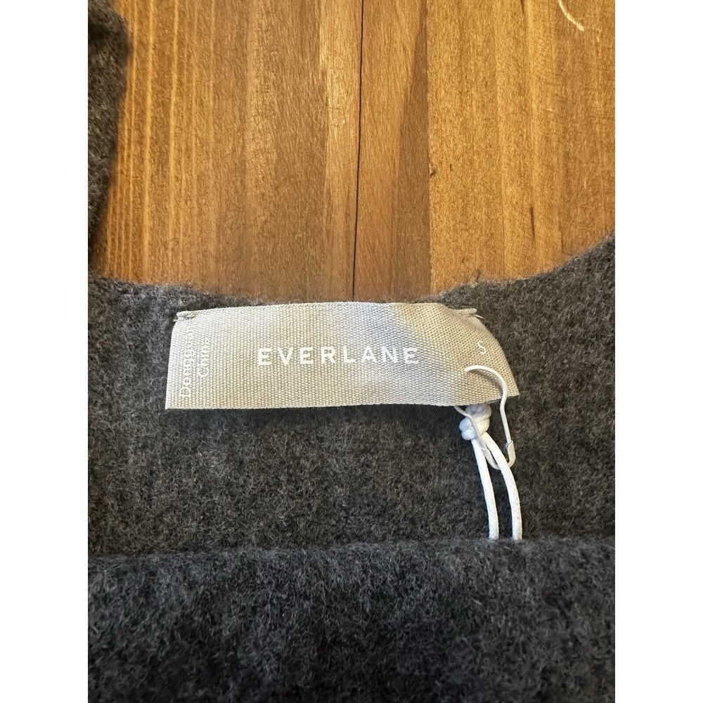 Everlane charcoal grey wool yak hair knit cozy stretch crop bralette tank top S - Picture 5 of 11